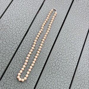 Elegant Pearl Necklace Sterling Lock